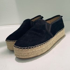 Sam Edelman black suede platform loafers